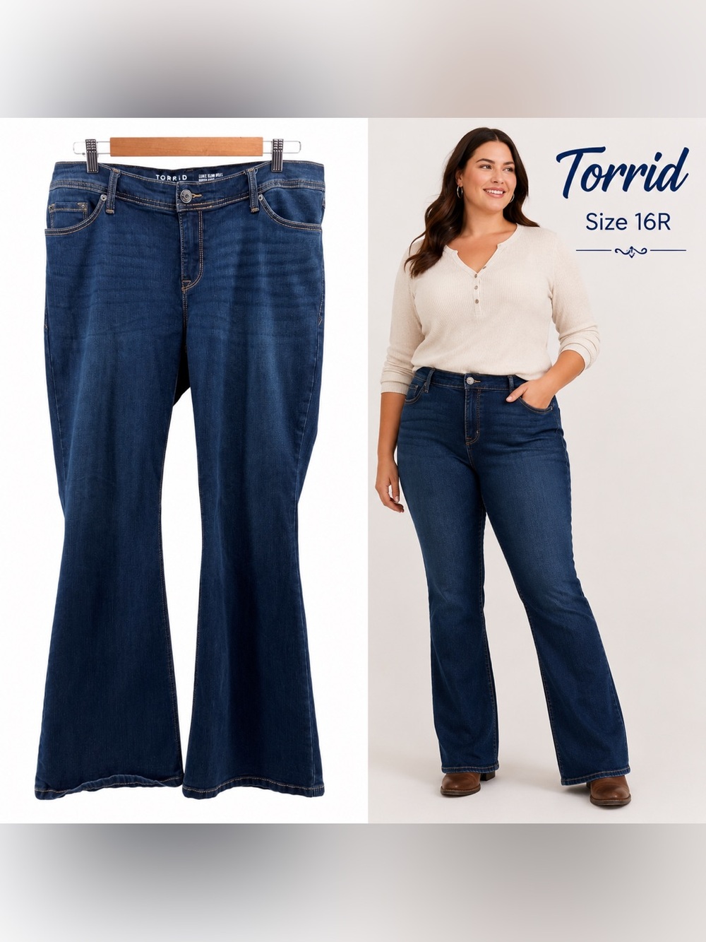 torrid Luxe Slim Boot Jeans Women’s Size 16R Super Stretch Dark Wash Bootcut